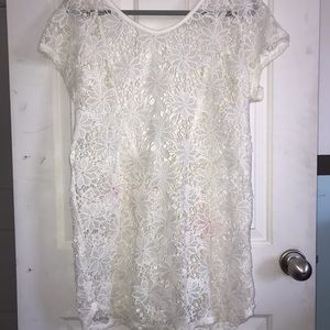 Lace swim cover up